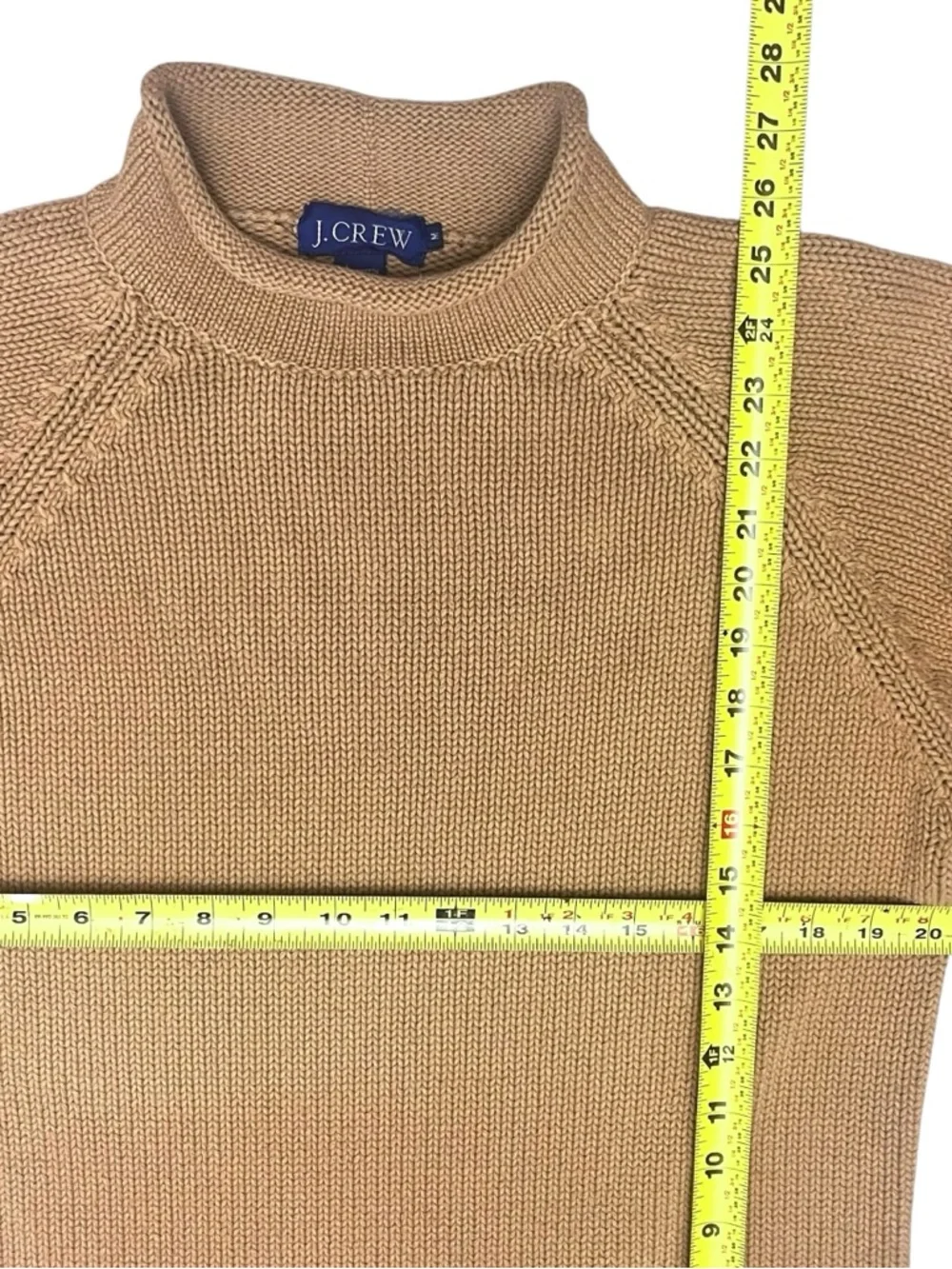 Vtg Y2K J. CREW Roll Neck Collar Chunky Knit Cotton Fisherman Sweater Sz M